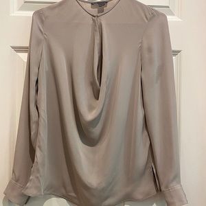 Vince Grey Silk Cowl Neck Blouse Size 2